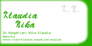 klaudia nika business card